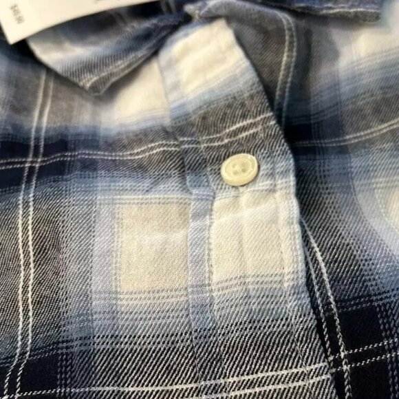Gap The Easy Shirt Blue/Black Plaid Flannel plus size XXL NWT - Picture 4 of 10